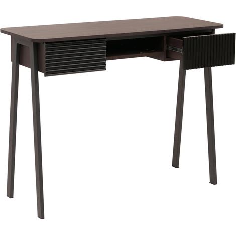 Console HWC-O40 table de téléphone table d'entrée/d'appoint tiroir de rangement MDV mélamine métal 88x110x40cm - aspe (1/5)