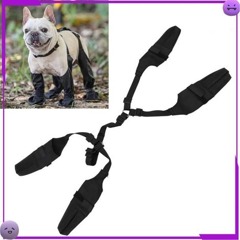 Bottes pour chien à bretelles - Fafeicy - Antidérapantes - Tissu extensible 4 directions - Bretelles réglables (1/5)