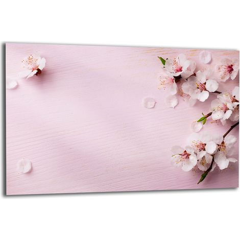PLAQUE DE PROTECTION EN VERRE POUR CUISINIÈRE 80x52 FLEURS (1/5)