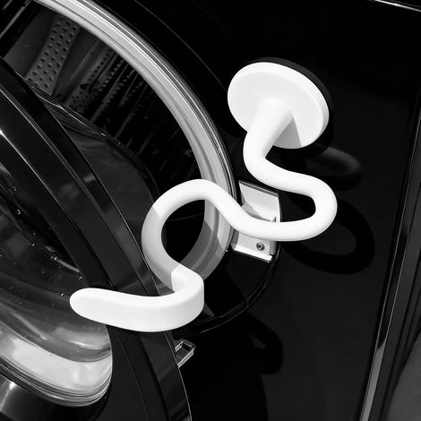 Support et butée de porte magnétique pour lave-linge à chargement frontal, avec tuyau flexible et aimant puissant, maintient la porte du lave-linge ouverte pour la ventilation et empêche les obstructi (1/5)