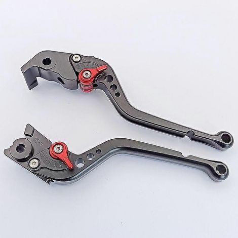 Convient pour la moto Hus Warner FS450 : accessoires de tringle de commande de frein, d'embrayage hydraulique et de klaxon en alliage d'aluminium modifié (longue, noire). (1/5)