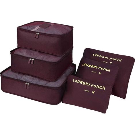 Cubes de rangement, lot de 6 organisateurs de voyage pour vêtements, valises et chaussures. Sacs de rangement pour vêtements et valises. (1/5)