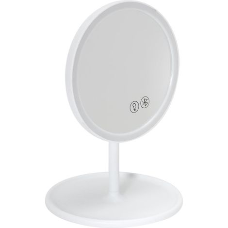 Miroir Lumineux Led Sans Fil "Enceinte" 26cm Blanc (1/5)