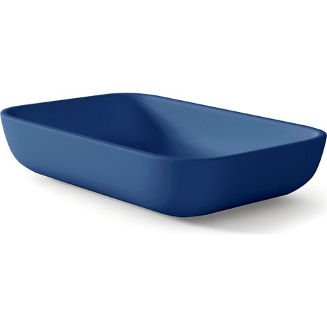 Lavabo Sobre Encimera Baño Resina Mineral Recubierta de Poliuretano Acrílico  Lavabo Baño para Encimera 51x33cm  Blue Space