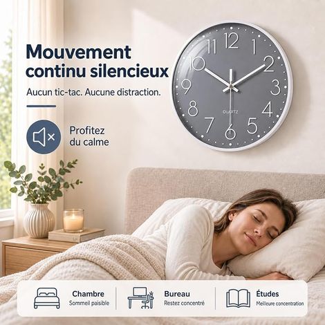 Wall Clock Small Wall Clock 8 Inch Battery Operated Round Wall Clock Modern Round Wall Clock Office Home Bathroom Kitchen Bedroom School (1/4)