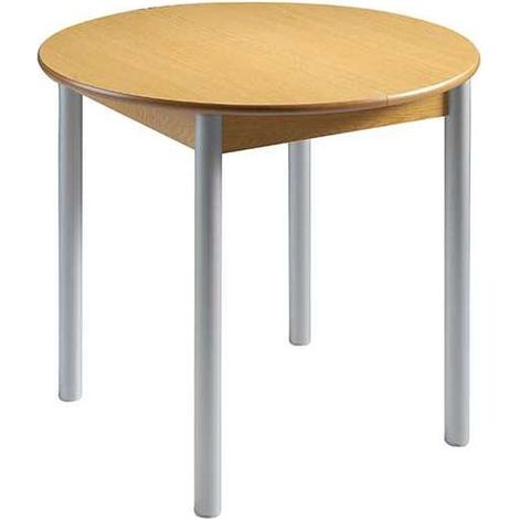 Mesa de cocina extensible tipo libro Fátima acabado roble 90/120 x 90 x 75.5 cm (largo x acho x alto) (1/3)