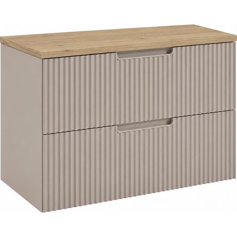 Meuble sous-vasque suspendu 80 cm, avec plan de travail, fermeture douce, Cachemire, 80 x 46 x 58,6 cm (1/5)