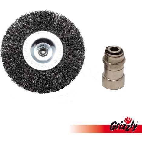 Ersatz Fugenbürste, Rundbürste aus Metall für Grizzly Tools Universalbürste, elektrischer Fugenkratzer ERB 550-1H, Grizzly Tools ERB 550-2S, Grizzly Tools ERB 550-3U