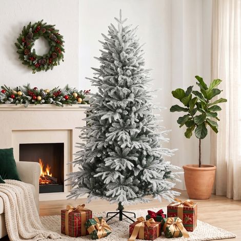 Sapin artificiel réaliste, pied métallique stable inclus, montage rapide, pour maison et bureau (1/5)