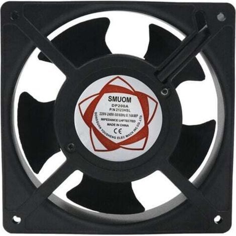 Hochtemperatur-Axialventilator 120 x 120 x 38 mm. Leise und steckerfertig. Optimiert die Warmluftzirkulation. Kompatibel mit Öfen und Heizkesseln. (1/4)