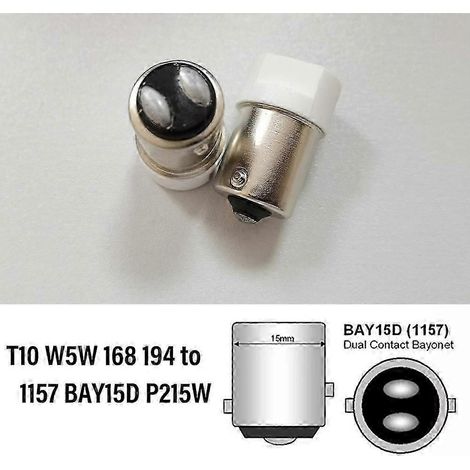 adaptateurs de culot pour ampoules LED T10 W5W 168 194 vers 1156 BA15S P21W 1156 BAU15S PY21W 1157 BAY15D P215WT10 to 1157 BAY15D B (1/4)