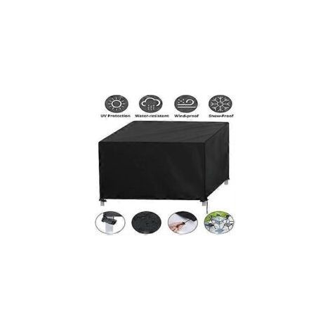 Schutzhülle für Gartenmöbel, aus 420D Oxford-Gewebe, 152 x 104 x 74 cm, UV-, witterungs-, wind- und regenbeständig, rechteckige Form, für Terrasse und Garten - Crezuo