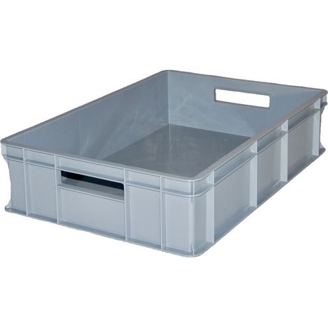 Contenedor de plástico gris de 600x400x140 mm