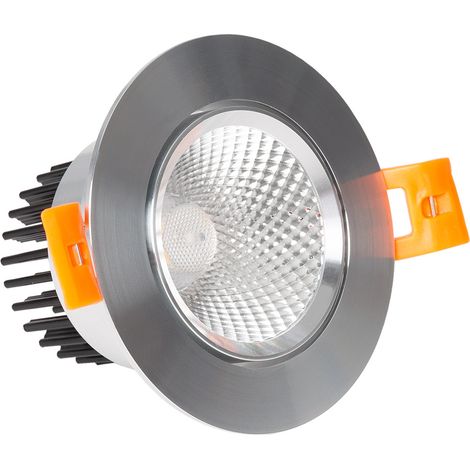 LED Downlight Einbaustrahler 7W Rund COB CRI90 Ausschnitt Ø 70 mm Silber No Flicker 4000K Neutralweiß (1/5)