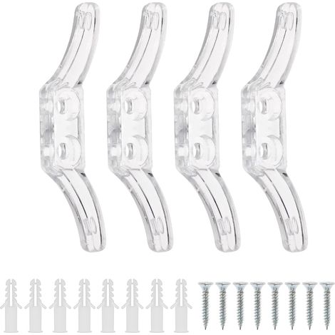 Create idea 10 Pièces Taquets de Cordon de Store Cordon Taquets Stores en Plastique Transparent Enrouleurs de Corde avec Vis pour Stores Rideaux Pare-soleil Cordes (1/5)