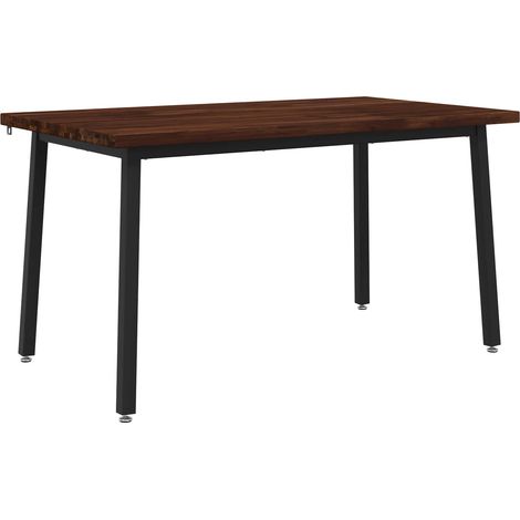 140 x 70 x 75 cm Massivholz Akazie Dunkelbraun und Schwarz vidaXL (1/5)