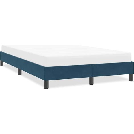 Bettgestell ohne Matratze Dunkelblau 120x220 cm Samt