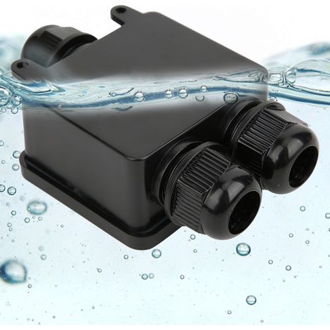 Boîtier de jonction étanche noir en plastique à 3 voies en forme de Y, connecteur de câble IP68 (1/5)