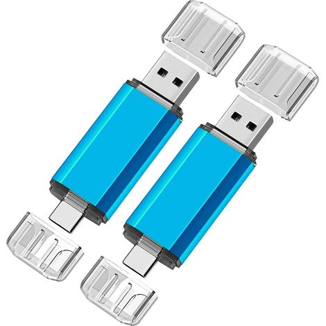 2-Pack USB Flash Drive, 2-in-1 USB-C, 256MB Portable USB Flash Drive, Dual Use for Mobile Phones and Computers, for Storing Photos, Files, and Music (1/5)
