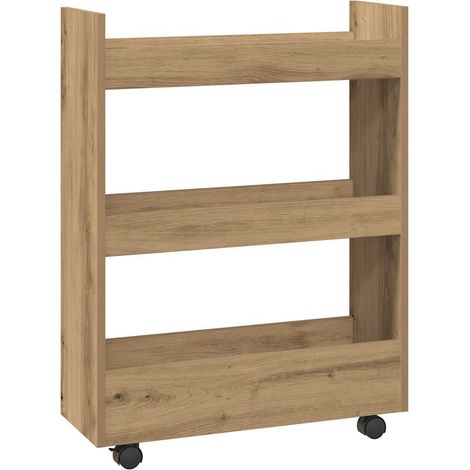 Maison Exclusive - Carrello Stretto a 3 Livelli Rovere Artigianale in Truciolato