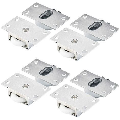 INHHUB 4 Paires Roues à Rouleaux pour Armoire Roues à Rouleaux pour Porte Coulissante Roulettes Placard Coulissant Galet de Armoire Porte Galet de Roulement-INHHUB (1/5)