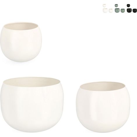 Set 3 PortaFiore Keyra Ciotola Bianco per uso interno ed esterno. (1/2)
