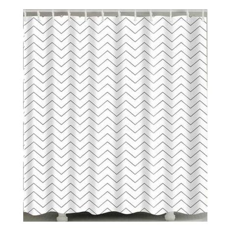 Schwarz-weiß gestreifter Duschvorhang 90x180 cm Badezimmer (1/4)