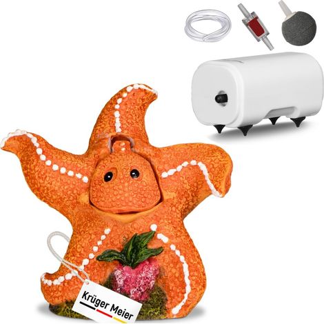 Juego de estrellas de mar felices de Kruger Meier - Decoración para acuario con aireador (1/5)