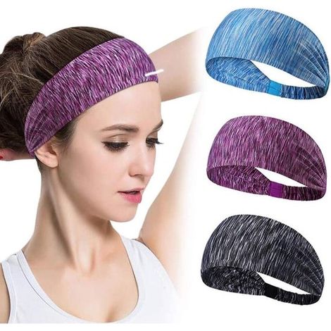 Sport-Stirnband für Damen – 4er-Pack – rutschfest – schweißableitend – saugfähig – für Yoga, Pilates, Tanzen, Laufen, Radfahren, Fitness und andere Sportarten (1/5)