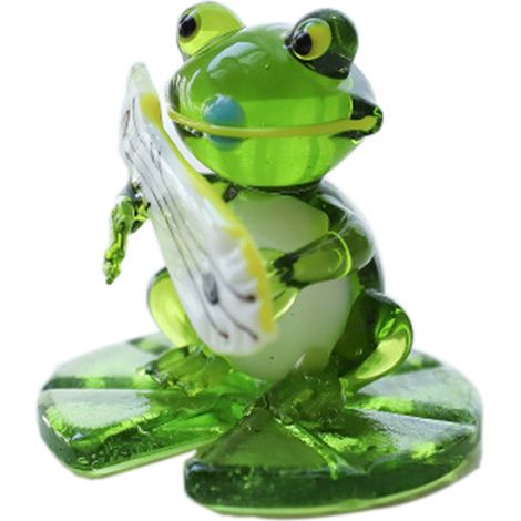 Figurines de grenouilles en verre soufflé à la main, sculptures miniatures d'animaux, cadeaux et décorations pour la maison ou le bureau. (1/5)