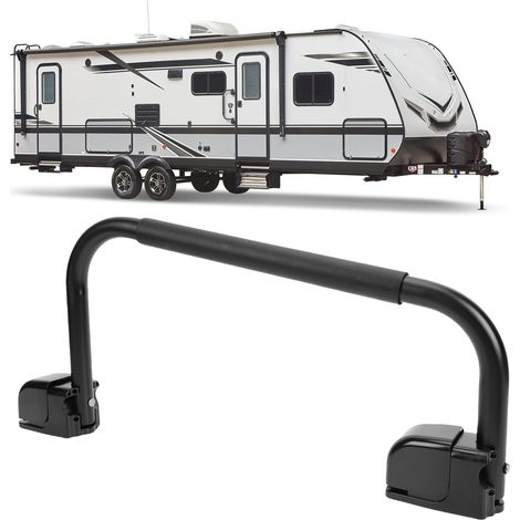 Poignée de maintien pour camping-car offrant une prise en main sécurisée pour entrer et sortir. Poignée pliante en alliage d'aluminium pour porte d'entrée de camping-car ou caravane. (1/4)