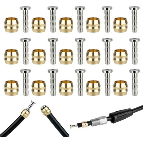 15 Pièces Olive et Insert pour Frein Hydraulique VTT, Raccord Durite de Frein en Cuivre, Kit de Connecteur pour Frein à Disque Vélo, Compatible, Pièces de Rechange Cyclisme (1/5)