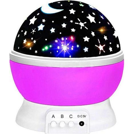 Projecteur LED rotatif pour enfants - Veilleuse ciel étoilé