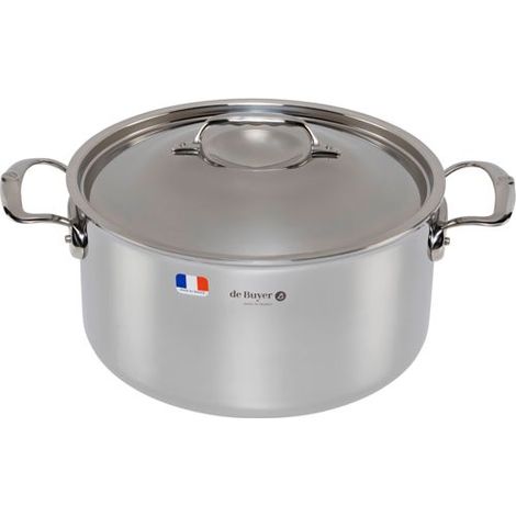 De Buyer Affinity Bratentopf Edelstahl mit Deckel 28 cm