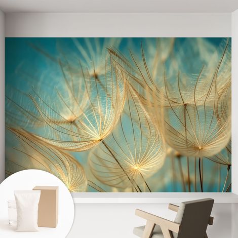 Fototapete Tapete Vliestapete mit Kleber - trendige Wanddeko - Schlafzimmer - Wohnzimmer Ätherische Pusteblumen 152x104 cm (1/5)