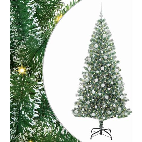 Künstlicher Weihnachtsbaum beschneit mit LED Licht 210 cm vidaXL (1/5)