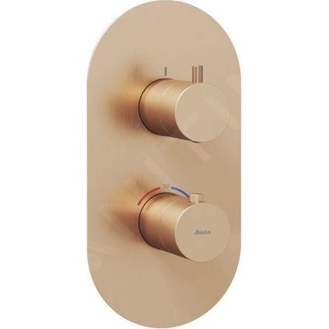 Ravak Espirit - Mitigeur thermostatique encastré pour 3 appareils, or rose brossé X070363 (1/3)