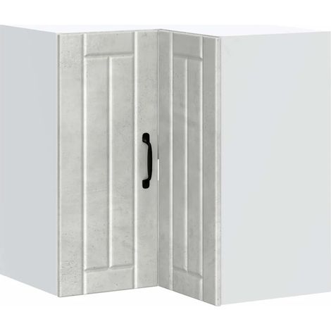 Mueble de cocina esquinero de pared de 57 x 57 x 60 cm con gran capacidad de almacenamiento diseño moderno en madera de ingeniería gris hormigón 020050206 (1/5)