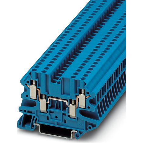 Bloc de jonction de traversée Phoenix Contact UT 2.5-QUATTRO BU, 2.5mm², A visser, Bleu ( Prix pour 1 )