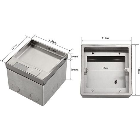 Prise Dissimulée Encastrée Boîte de Prise de Courant Intégrée Prise électrique Encastrée Prise de Courant au Sol avec Port USB 250V Prise UE (1/3)