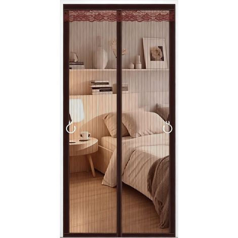 Moustiquaires pour Portes 95x205cm, Anti Moustiquaire Porte Magnétique, Très Fine Fermeture Automatique, Installation sans Outil Facile, pour Porte de Balcon, Salon (1/5)