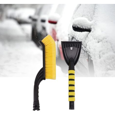 Gratte-Ciel de Glace détachable de la Brosse de Neige, Outil de Retrait de Neige avec poignée en Mousse Ergonomique, camions de Voitures (Noir) (1/5)