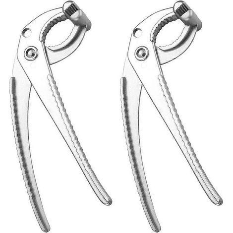 Lot de 2 pinces de levage pour bols et plats en alliage d'aluminium résistant à la chaleur (argenté)-18X5X3.3CM-Silver (1/4)