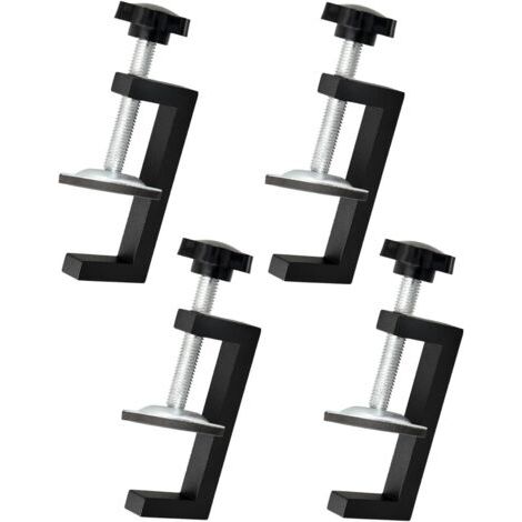 QORVA-4 Pièces Serre Joint Kit, Plage de Serrage 10-57mm Pince G Réglable, Serre Joint Menuisier Clip de Fixation, Outils Accessoires pour Pince de Table, Convient pour la Fixation Du Bois, Des Tables