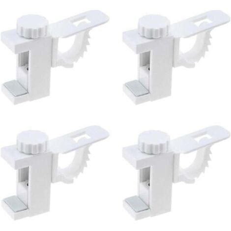 4 Pieces Curtain Holder Clip Holder Bracket, Curtain Holder Clip Holder Bracket, Adjustable Crossbar Curtain Rod Towel Storage Hook for Organizer (1/4)