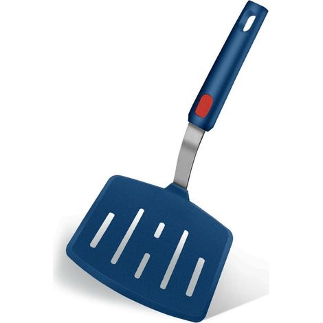 Schlitzspachtel Silikon BPA-frei, hitzebeständig bis 315°C, für Fisch, Eier, Pfannkuchen, Blau
