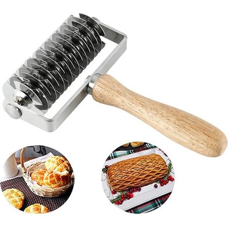 Mattarello in acciaio inox, griglia per impasto, rullo per pizza, aiuto in cucina, strumento per la cottura (1/5)