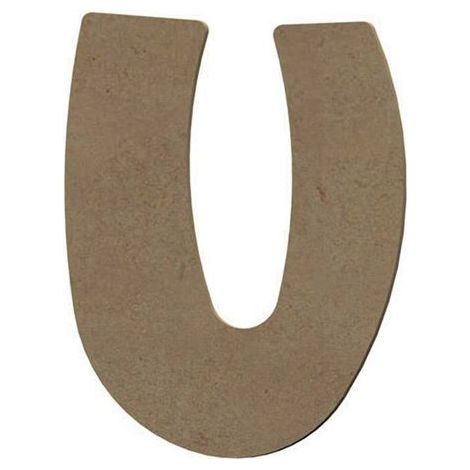 Lettre majuscule U en bois MDF à décorer - 8 cm (1/3)
