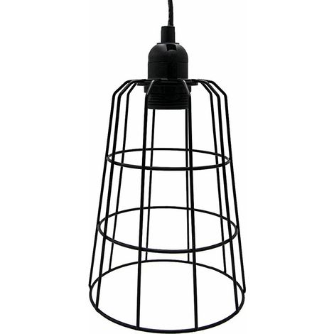 Hängelampe Deckenlamp Deckenleuchter 15x15x20 cm E14 Metall Schwarz Skandi Retro Deko-Lampe Schlafzimmer Wohnzimmer Office Retro Vintage Industrie Licht Design (1/5)