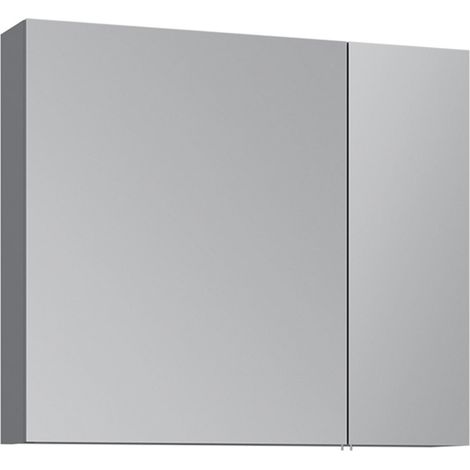 Mobile da bagno con specchio "Nuvola 80 v2" - 75 x 16 x 66 cm - Grigio (1/3)